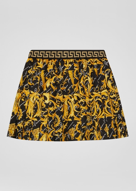 Versace Barocco Signature Print Silk Kjol Tjej - 984362BER